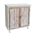 thumbnail image 3 of Parisloft Farmhouse Wood Storage Cabinet with Carved Doors and Movable Shelf, 34.5"H, 3 of 12