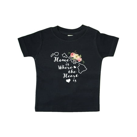 

Inktastic Hawaii Home is Where the Heart is with Watercolor Floral Gift Baby Boy or Baby Girl T-Shirt