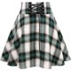 thumbnail image 1 of Plaid Skirts for Womens Irregular Hem Lace Up Short Gothic Skirts Plaid Green 01 XS Plaid Green 01 XS Xishao ropa, 1 of 2