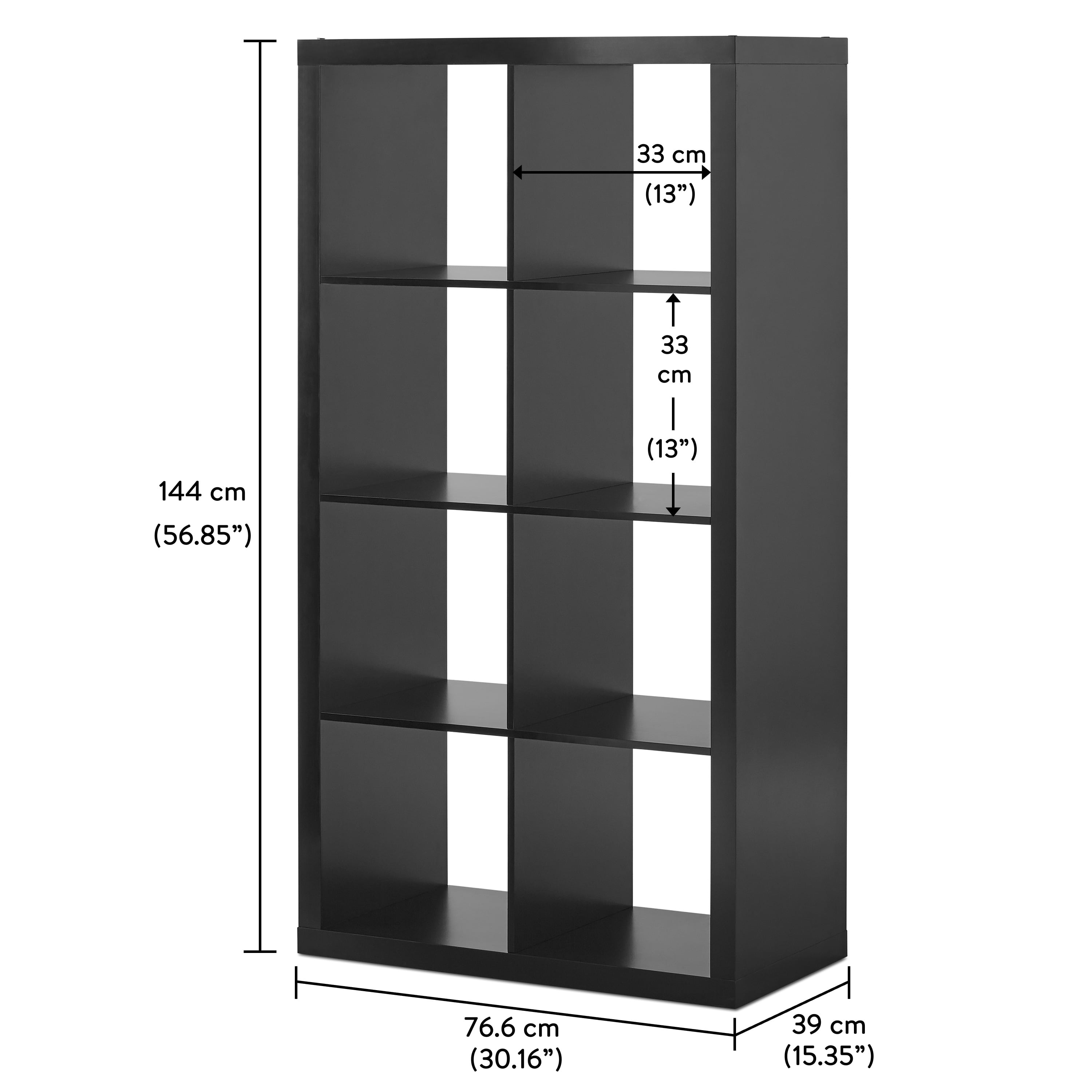 Better Homes & Gardens 8-Cube Storage Organizer, Solid Black