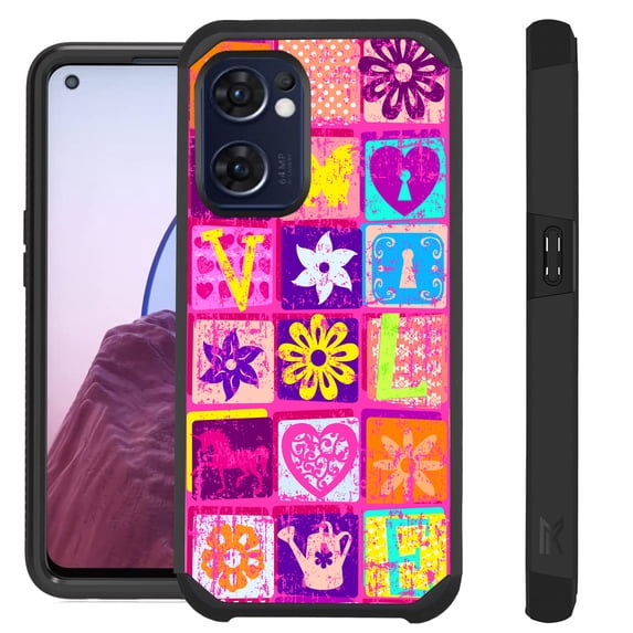 Compatible with OnePlus Nord N300 5G Hybrid Fusion Guard Phone Case Cover (Love Block)