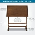 thumbnail image 6 of Studio Designs  Vintage Drafting Drawing Table with Adjustable 36" Wide Top, Rustic Oak, 6 of 12