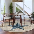 thumbnail image 4 of Texas Star Vintage Round Rug 8ft Washable Circle Rugs Non Slip Navy Blue Retro Berry Wooden Large Area Rug Indoor Floor Carpet for Bedroom Kitchen Living Room Home Office Dining Room Nursery, 4 of 8