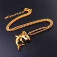 thumbnail image 5 of U7 Men Punk Shark Gold Pendant Animal Jewelry with Stainless Steel Chain 22 Inch, 5 of 7