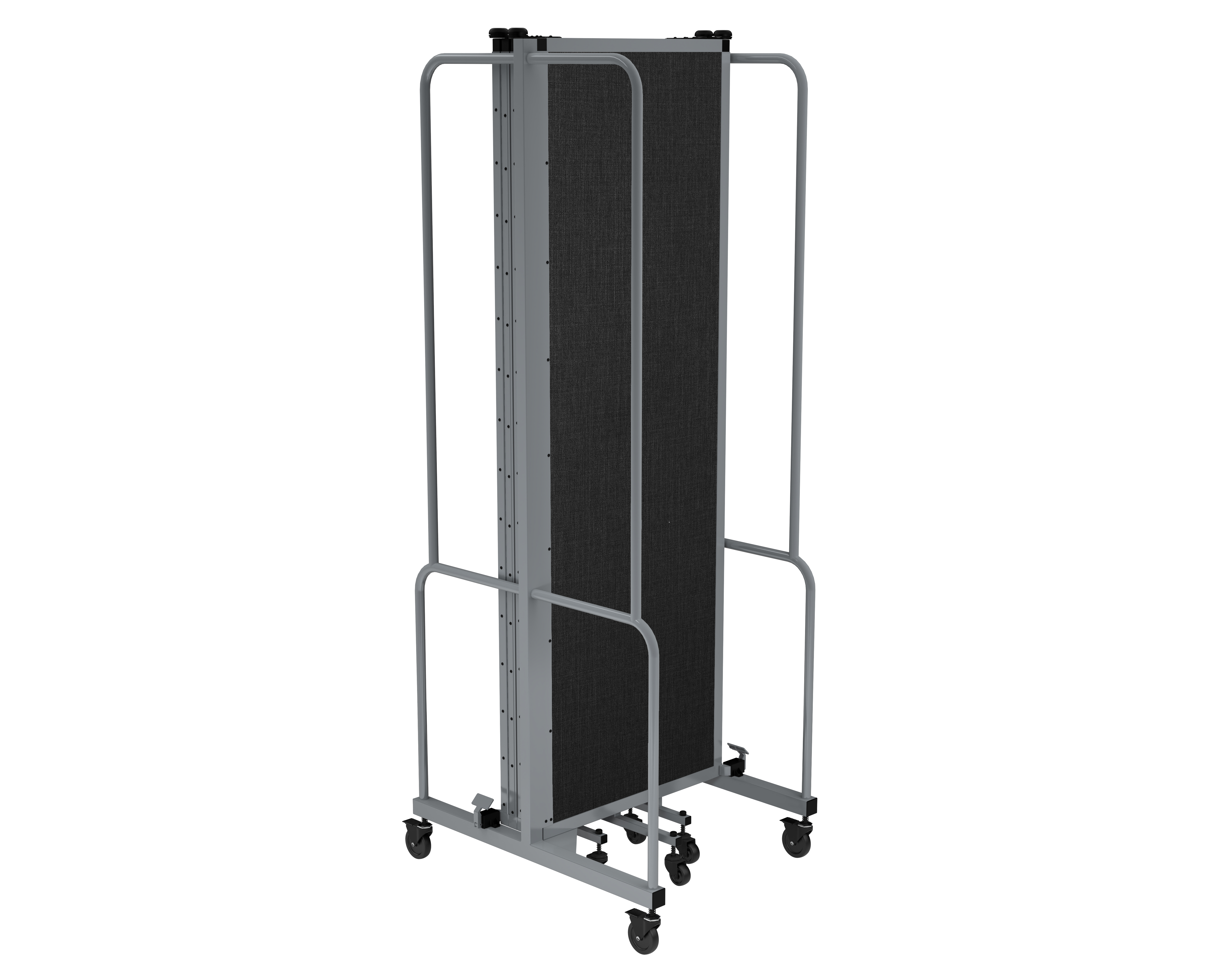 Hampden Furnishings Otis Collection Portable Room Divider, 5 Black Panels, Grey Frame