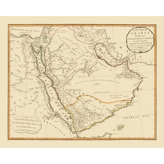 Historic Map - Arabia - Laurie 1794 - 28.64 x 23 - Vintage Wall Art