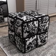 thumbnail image 2 of lemontalking 15 Inch Minimalist Linen Fabric Cross Weave Square Modern Chair Modern Home Black Upholstered Seat, 2 of 10