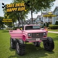 thumbnail image 4 of Chevrolet Cheyenne 24 Volt Ride on Toys, Joyracer Electric Car for Kids, Power Truck Wheels with Remote, Bluetooth, USB, LED Lights, Pink, 4 of 14