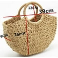 thumbnail image 5 of CoCopeaunts Women Straw Bag Large Woven Tote Bag with Pendant Round Handle Tote Retro Purse Hobo Summer Beach Handbag, 5 of 5
