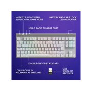 Logitech G515 LIGHTSPEED TKL Low Profile Wireless Gaming Keyboard - GL Brown Tactile Switches, LIGHTSYNC RGB, Thin Tenkeyless Design, PBT Keycaps - White