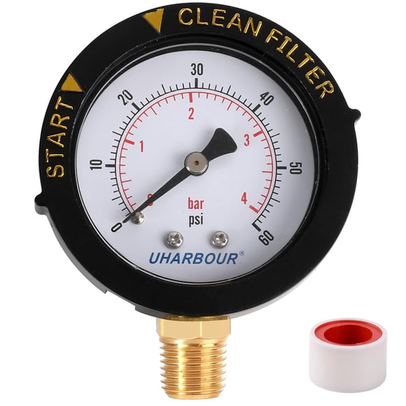 Manómetro de presión para filtro de piscina Uharbour 60 psi 1/4" NPT