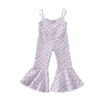 thumbnail image 1 of xiaxaixu Kid Suspender Jumpsuit with Flower Print, Ruffle Hem High Waist, 1 of 7