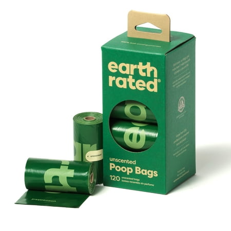 UPC: 0870856000185 | Earth Rated Unscented Poop Bags on 8 Refill Rolls 120 Count