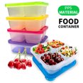 thumbnail image 2 of Pebbuoy 4-Compartment Lunch Box BPA-Free Stackable Food Containers Reusable Meal Prep Storage Food-Grade Microwave Safe Box for Home School Outdoor Picnic Portion Control Balanced Diet, 2 of 7