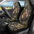 thumbnail image 2 of Kuiaobaty 2 PCS Car Seat Cover Universal Soft Auto Interior Accessories Decoration for Men Women, Horse Camo Hunting Forest, 2 of 7