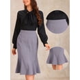 thumbnail image 2 of DARING DIVA Women's Ruffle Hem Pencil Skirt High Waist Midi Skirts XL Light Purple, 2 of 6