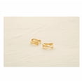 thumbnail image 3 of Aretes Xtellar Dorados Forma X Con Zirconias Cuadradas, 3 of 4