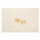 thumbnail image 3 of Aretes Xtellar Dorados Forma X Con Zirconias Cuadradas, 3 of 4