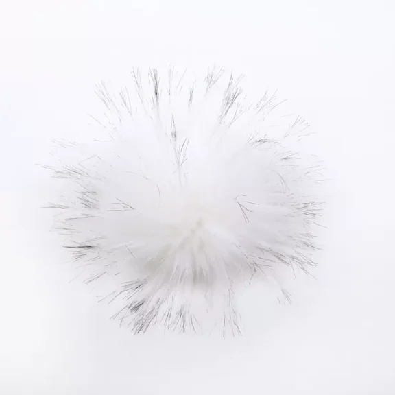 XmhyTop-A 10 Pcs Faux Fur Pompoms 3.9inch/10CM Furry Pom Pom Ball with Elastic Loop Knitting Crafts Hat Charm Accessories-White