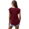 thumbnail image 3 of Anyjoin Women's Summer Tunic Tops Ruffle Short Sleeve Casual Shirts, 3 of 6