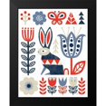 thumbnail image 2 of Mullan, Michael 12x14 Black Modern Framed Museum Art Print Titled - Folk Lodge Rabbit Red Navy, 2 of 5