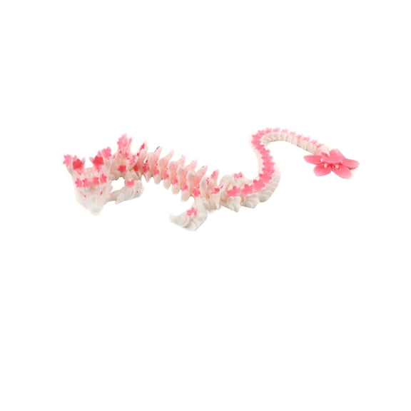 3D printed cherry blossom dragon figurine, figurine, joint movable and deformable gift, handicraft and