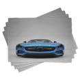 thumbnail image 1 of Ambesonne Teen Room Place Mats Set of 4, Sports Vehicle Auto, Standard Size, Blue Black Grey, 1 of 6