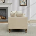 thumbnail image 5 of 75" Chenille Comfy Deep Seat Loveseat, Sofa Loveseat with Nailhead Trim, Love Seat Sofa with Pillows for Living Room and Guestroom, Beige, 5 of 9