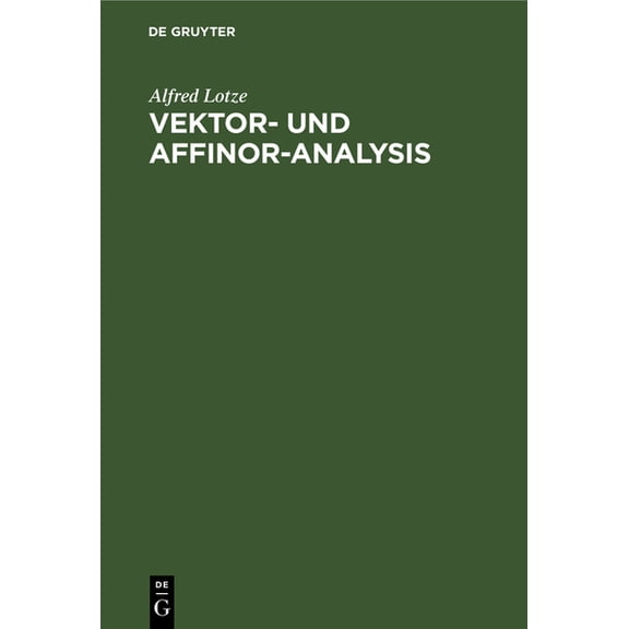 Vektor- Und Affinor-Analysis, (Hardcover)