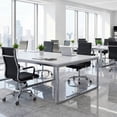 thumbnail image 3 of Lacoo Mid-Back Faux Leather Office Desk Chair Executive Conference Task Chair with Arms, Black, 3 of 12