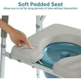 thumbnail image 3 of ELENKER 4-in-1 Raised Toilet Seat with Handles and Back, Medical Bedside Commode Chair, Adjustable Toilet Safety Frame, Shower Chair with Collapsible Basin, 3 of 7