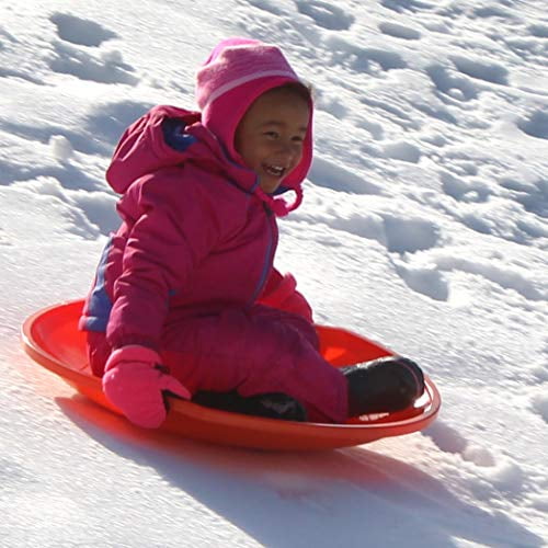 Flexible Flyer 3-Pack Snow Saucer Sleds. Round SNO Slider Discs, Blue, Orange, Green