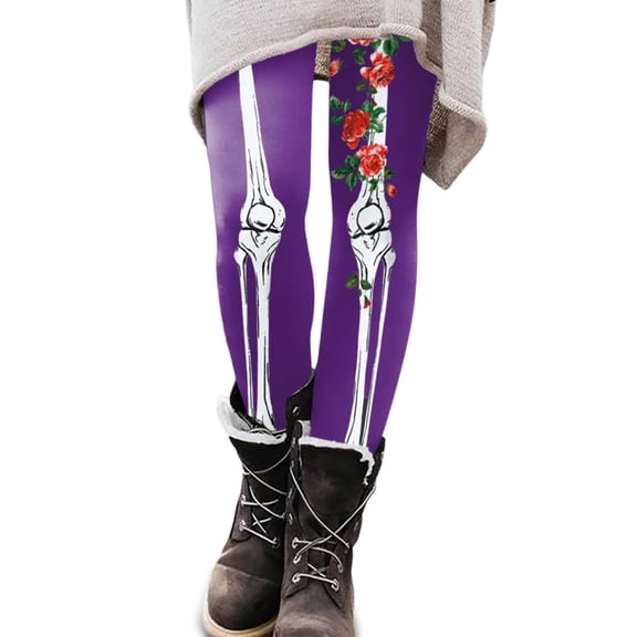LILIYA Women's Halloween Leggings 3D Pumpkin Print Cos Outfit Stretchy Soft High Waisted Workout Sports Yoga Pants Casual Plus Size Streetwear