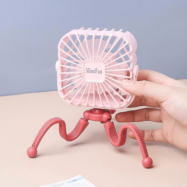 Mini Portable Hanging Octopus Shape Stand Adjustable Handheld USB Charging Fan Cooler for Baby Stroller Student Use