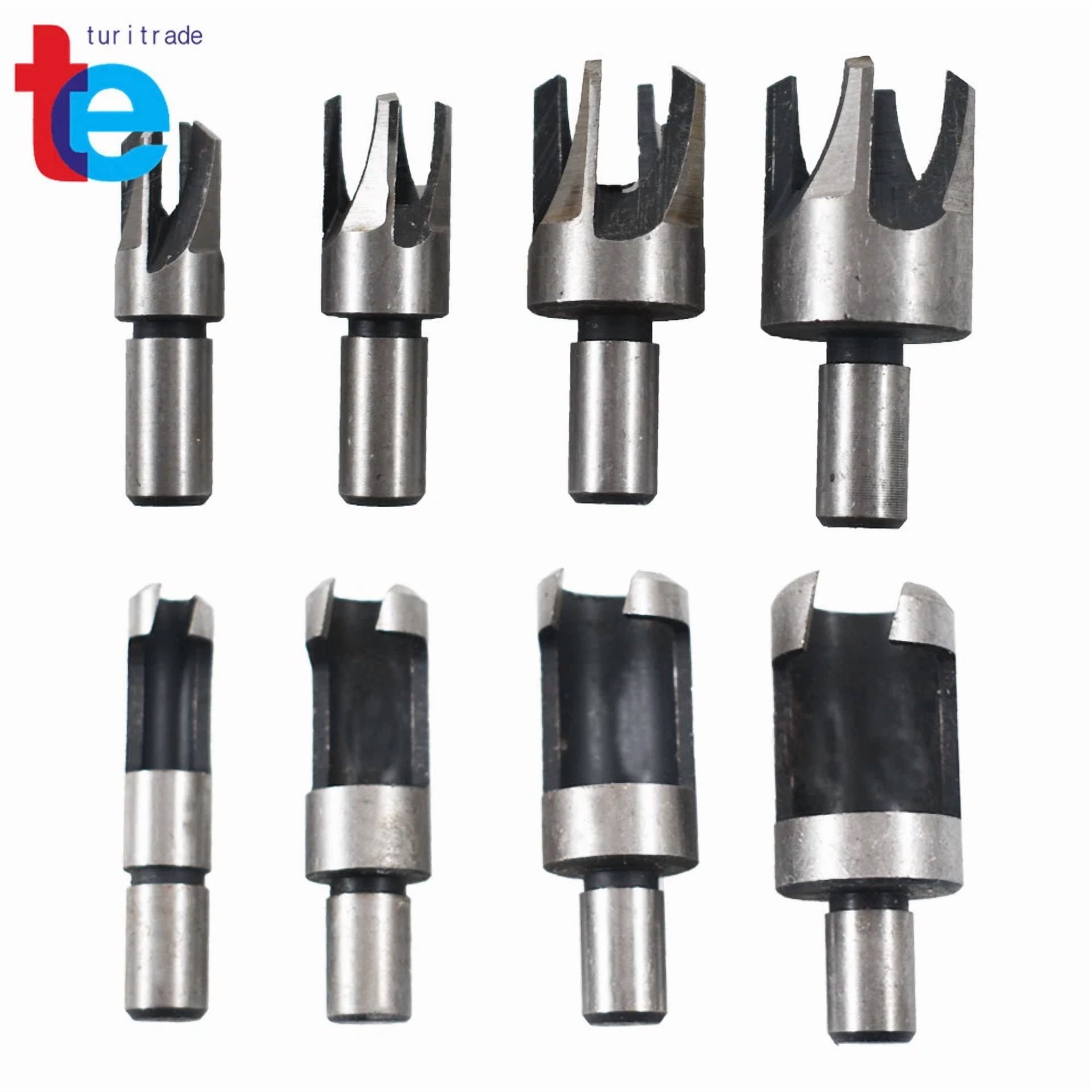 ZYLER- Carbon Steel Wood Plug Hole Cutter Dowel Maker Cutting Shank Drill Bit Set 8 Pcs