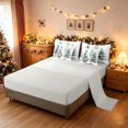 thumbnail image 4 of Manfei Rustic Xmas Reindeer King Bedding, Winter Pine Tree King Bed in a Bag, White Sage, Gray Reversible, 7-Piece, 4 of 6