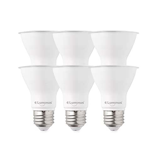 Luminus Plic3225 Flood-7W (50W) 550 Lumens Lumière du Jour 5000K Dimmable Led Ampoule-6 Pack, Par20, Blanc Brillant