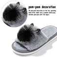 thumbnail image 4 of Knivor Open Toe Fuzzy House Slippers for Women Cute Pom Pom Decor Non Slip Fluffy Indoor Slide Slippers, 4 of 9
