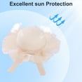 thumbnail image 4 of 53-54 cm hat circumference children's lace bow straw hat wavy brimmed beach hat summer sunscreen sun hat outdoor outingMilky white, 4 of 5
