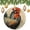 pattern-1442, variant on Christmas Tree Ornament Vintage Rooster Farmhouse Style Keepsake Gift Gift Ceramic Holiday Decoration Present Porcelain 3inch Flat with Gold Ribbon Both Sides Rooster Cocktail Christmas Ornaments