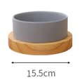 thumbnail image 2 of Cuenco de cerámica de madera maciza para gatos Laklulu, utensilios de comida universales antivuelco para gatos y perros con rejilla de madera, 2 of 5