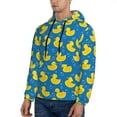 thumbnail image 3 of Pofeuu Rubber Duck Print Mens Casual Hooded Collar Drawstring Hoodies Pullover Sweatshirts Casual Long Sleeve Shirts-Large, 3 of 7