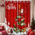 thumbnail image 1 of Cortinas opacas de Navidad con diseño de Papá Noel, decoración de copos de nieve de invierno para dormitorio, sala de estar, cortinas con ojales de ventana, 1 of 4