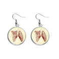 thumbnail image 1 of Esqueleto humano dibujo pleural costilla Pendientes pendientes de plata colgantes joyas señora Unbranded M, 1 of 3
