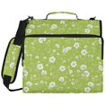 thumbnail image 2 of Zipper Binder with Shoulder Strap 2 inch 3 Ring Waterproof File Folder Organizer Bag 500 Sheet White Flowers and Leaves, 2 of 8