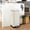 Off-White, variant on HELLONE 8 Gallon Bathroom Step Trash Can, 30-Liter Square Stainless Steel Foot Pedal Garbage Can with Soft-Close Lid for Kitchen, with Removable Inner Bucket, Off-White