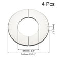 thumbnail image 2 of Unique Bargains Wall Split Flange Stainless Steel Round Escutcheon Plate for 61mm Diameter Pipe 4Pcs, 2 of 6