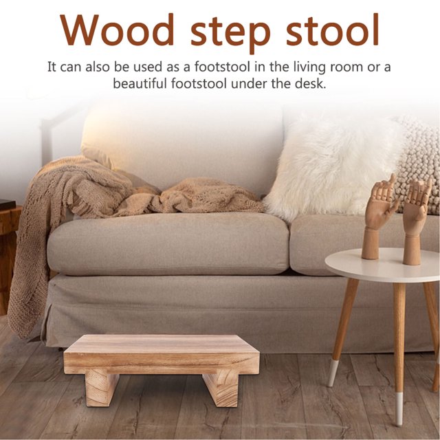Jinsinto Wooden Bedside Step Stool Indoor & Outdoor Mobility Step Stool- Portable One Step Stool