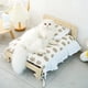 thumbnail image 3 of Solid Wood Cat Bed Pet Bed Hammock Four Seasons Universal Wooden Small Bed ShopWise Round, 3 of 11
