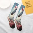 thumbnail image 6 of Bingfone Compression Socks for Women and Men Long Socks for Running Athletic Cycling Nurse-Flower White Horse (2), 6 of 8